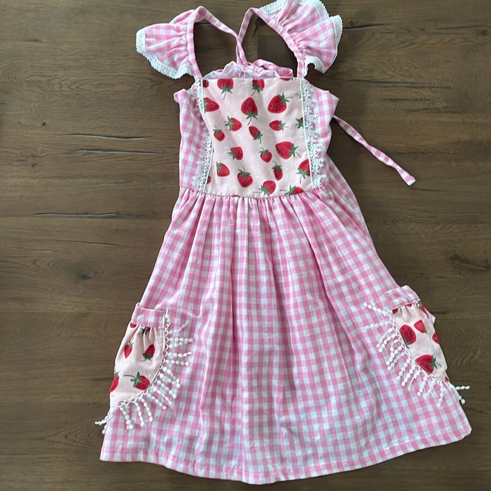 Girls Strawberry shortcake handmade dress by seller on Etsy
